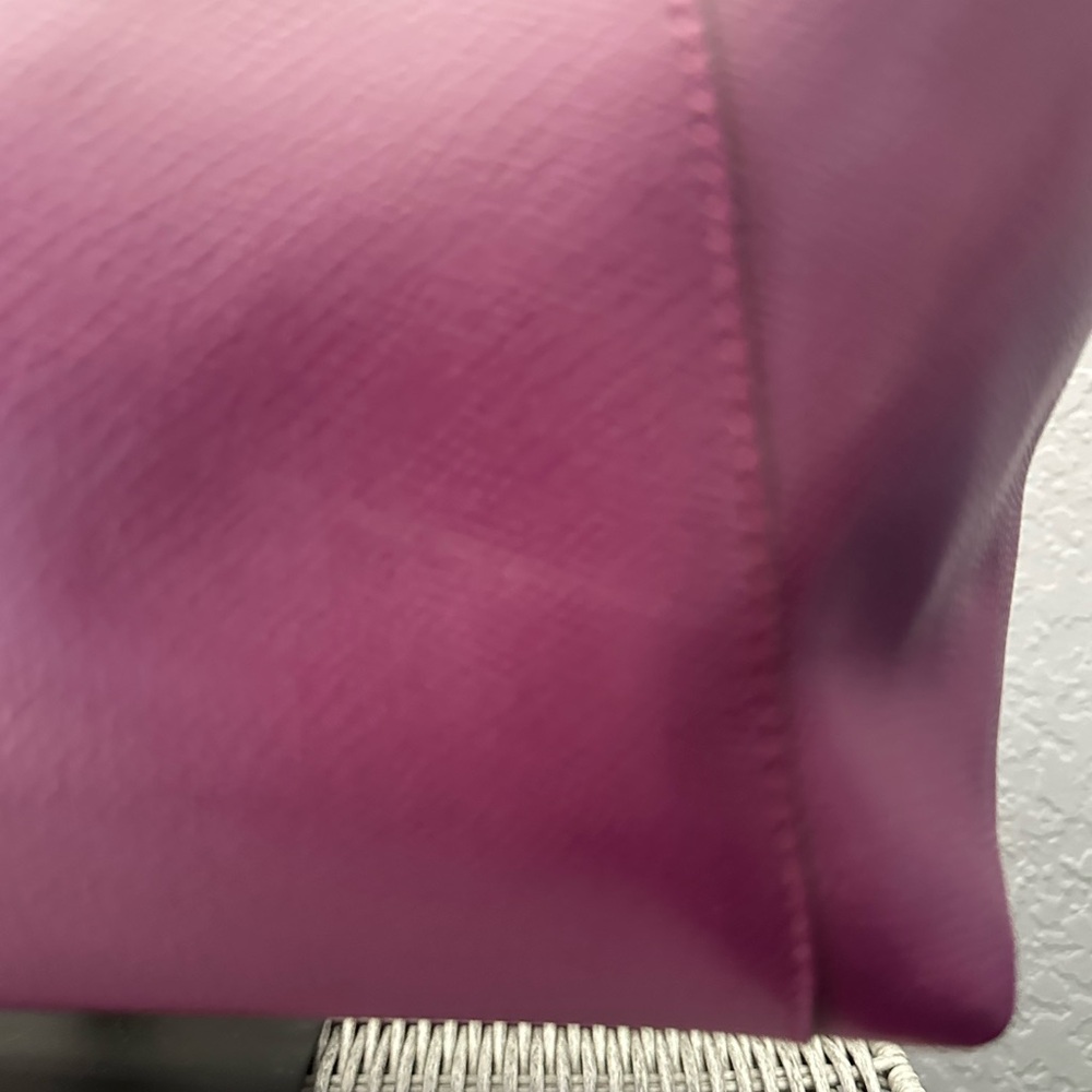 Coach Plum Leather Tote with Gold Chain Straps - Picture 5 of 13